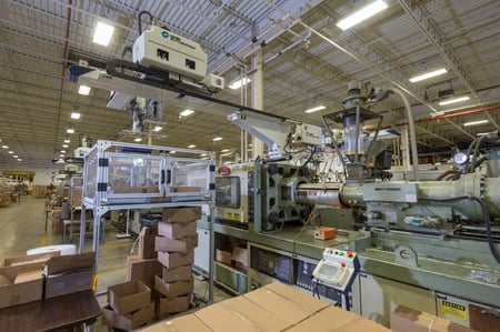 plastic injection molding machinery at Rodon's facility